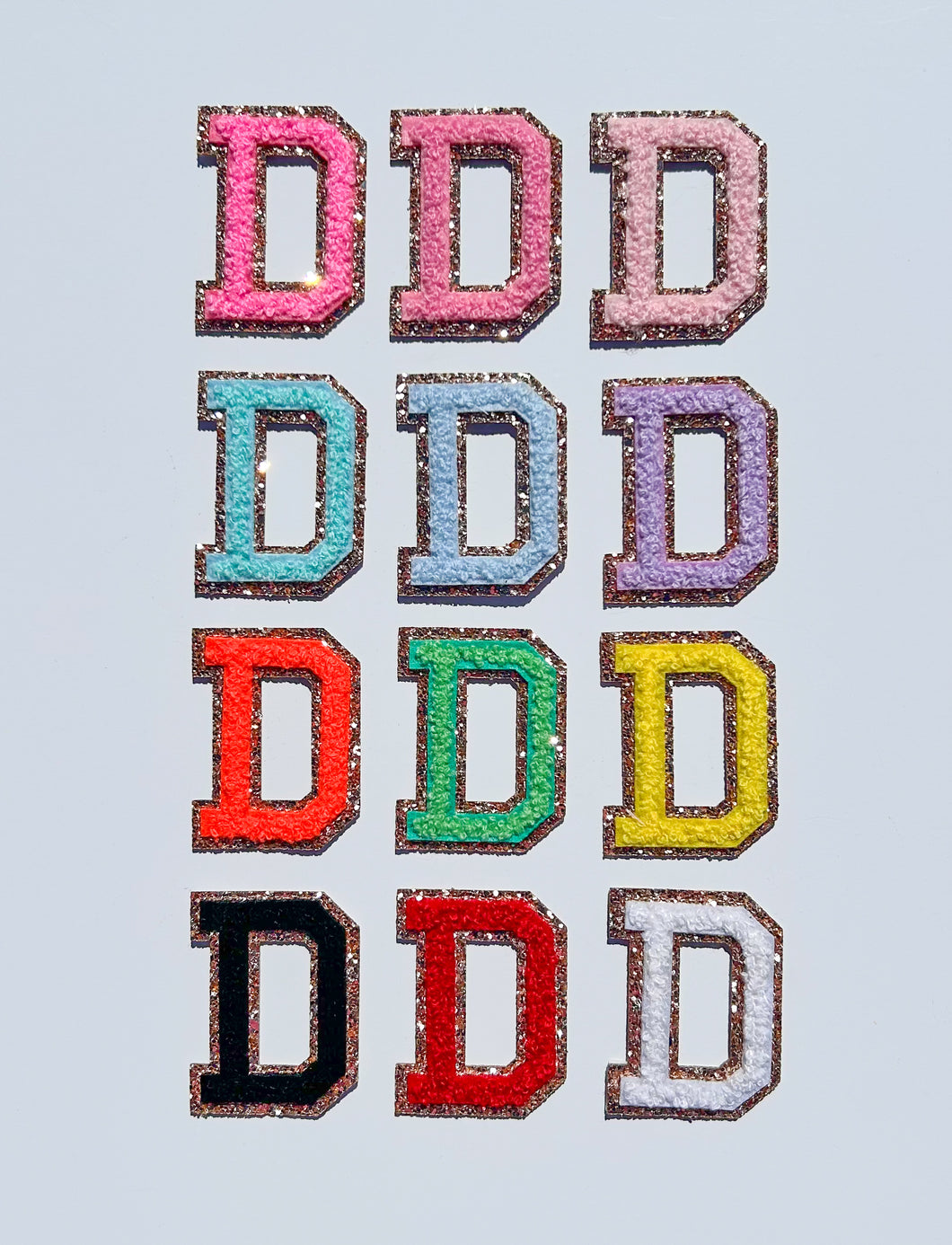 Letter D Varsity Glitter Patch