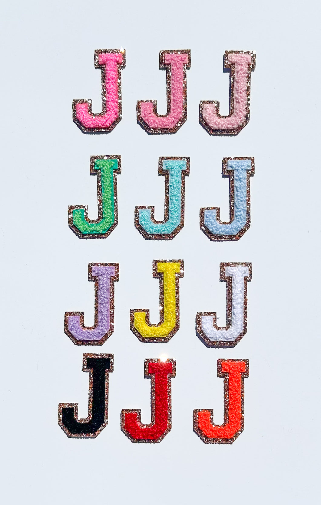Letter J Varsity Glitter Patch