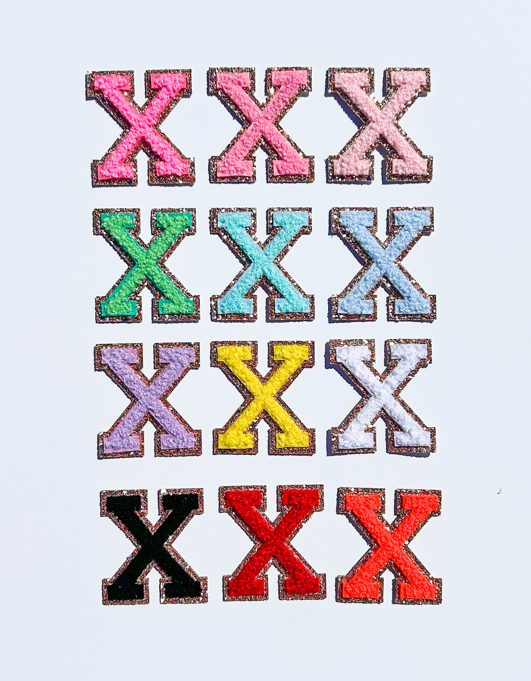 Letter X Varsity Glitter Patch