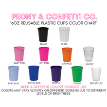Load image into Gallery viewer, Personalized Barbie Inspired Silhouette 16oz Plastic Stadium Cups
