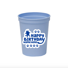 Load image into Gallery viewer, Personalized Bluey Inspired 16oz Plastic Party Cups {Set of 6}
