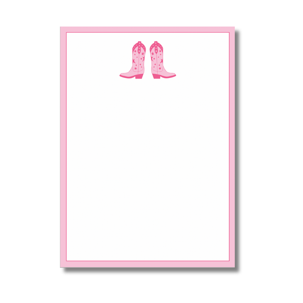 Pink Cowgirl Boots Notepad