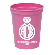 Load image into Gallery viewer, Personalized &#39;Engagement Ring&#39; Cups 16oz Plastic Stadium Cups
