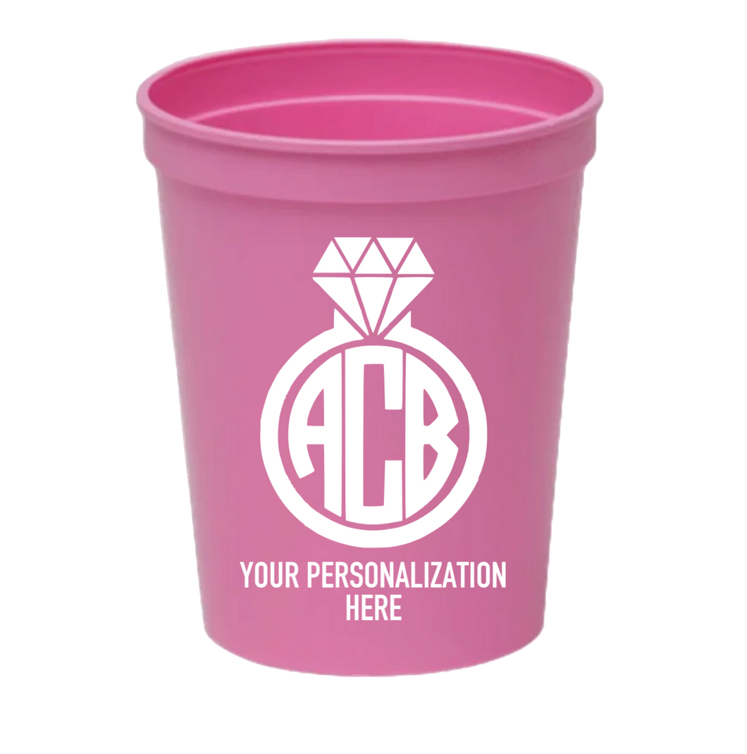 Personalized 'Engagement Ring' Cups 16oz Plastic Stadium Cups