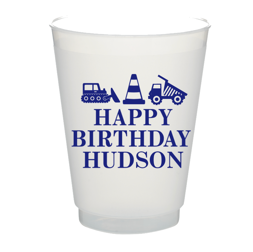 Personalized Construction Icons Theme Cups 16oz Plastic Stadium Cups