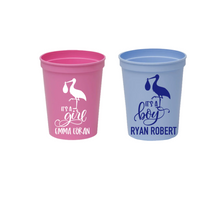 Load image into Gallery viewer, Personalizable Stork Cups 16oz Plastic Stadium Cups
