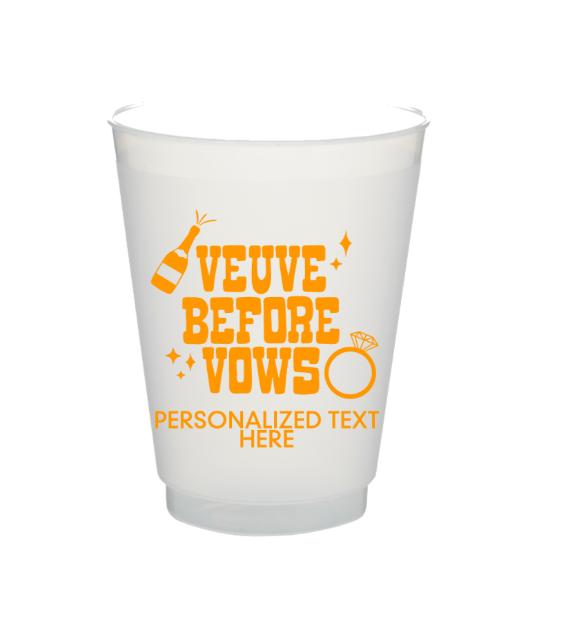 Personalizable 'Veuve Before Vows' Cups