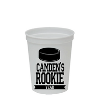 Load image into Gallery viewer, Personalized Hockey Rookie Year Sports Cups 16oz Plastic Stadium Cups
