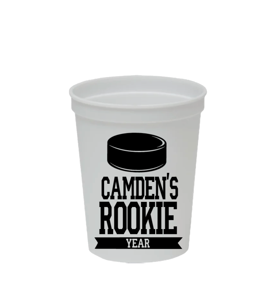 Personalized Hockey Rookie Year Sports Cups 16oz Plastic Stadium Cups