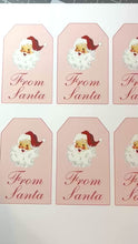 Load and play video in Gallery viewer, PRINTABLE &#39;Light Pink&#39; From Santa Vintage Santa Gift Tag (Sheet of 6)
