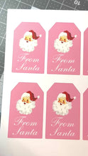 Load and play video in Gallery viewer, PRINTABLE Hot Pink &#39;From Santa&#39; Vintage Santa Gift Tag (Sheet of 6)
